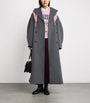 GANNI Grey Recycled Wool-Blend Longline Pea Coat
