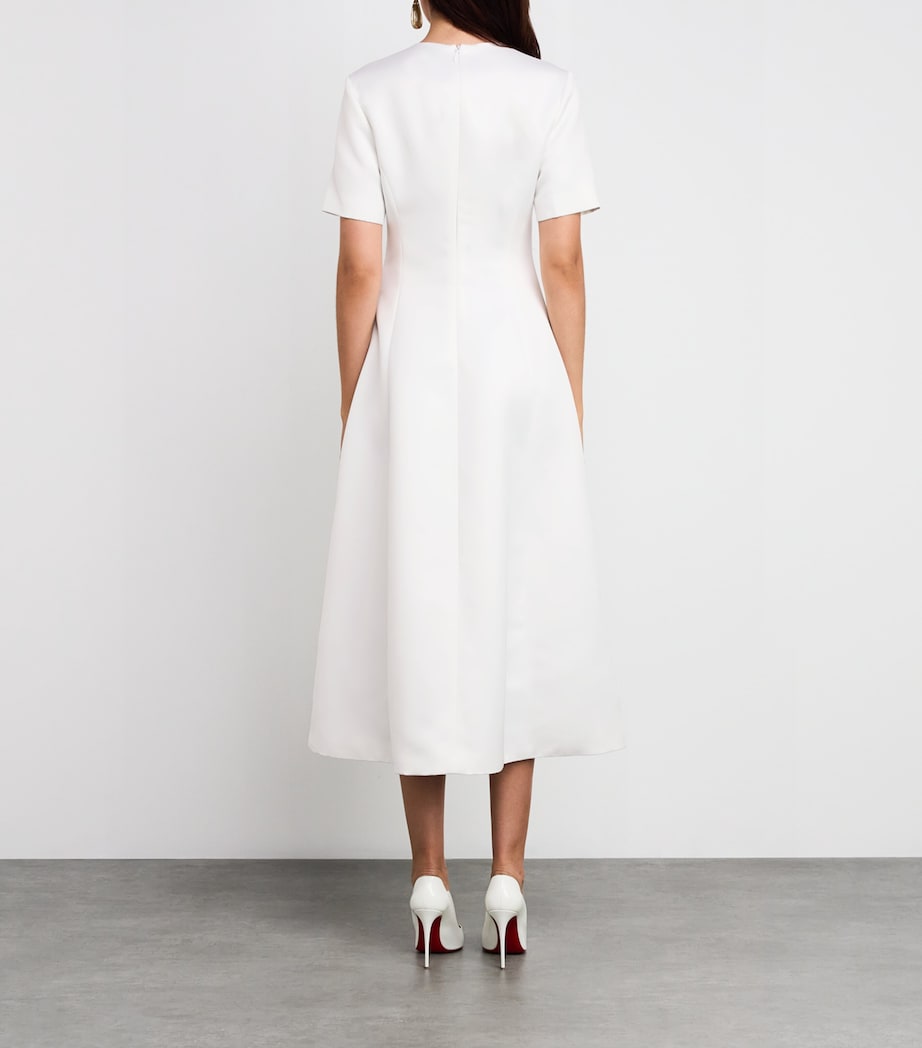 LEO LIN Multi Satin Floral Caroline Midi Dress