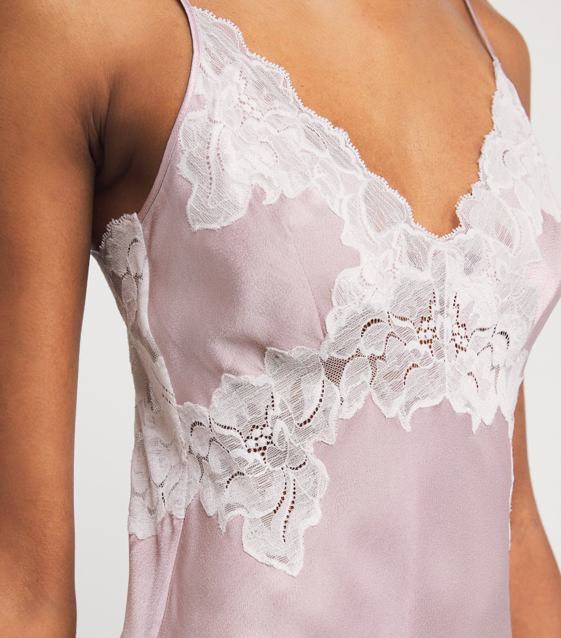 Bocan Satin Lace-Trim Caroline Nightdress