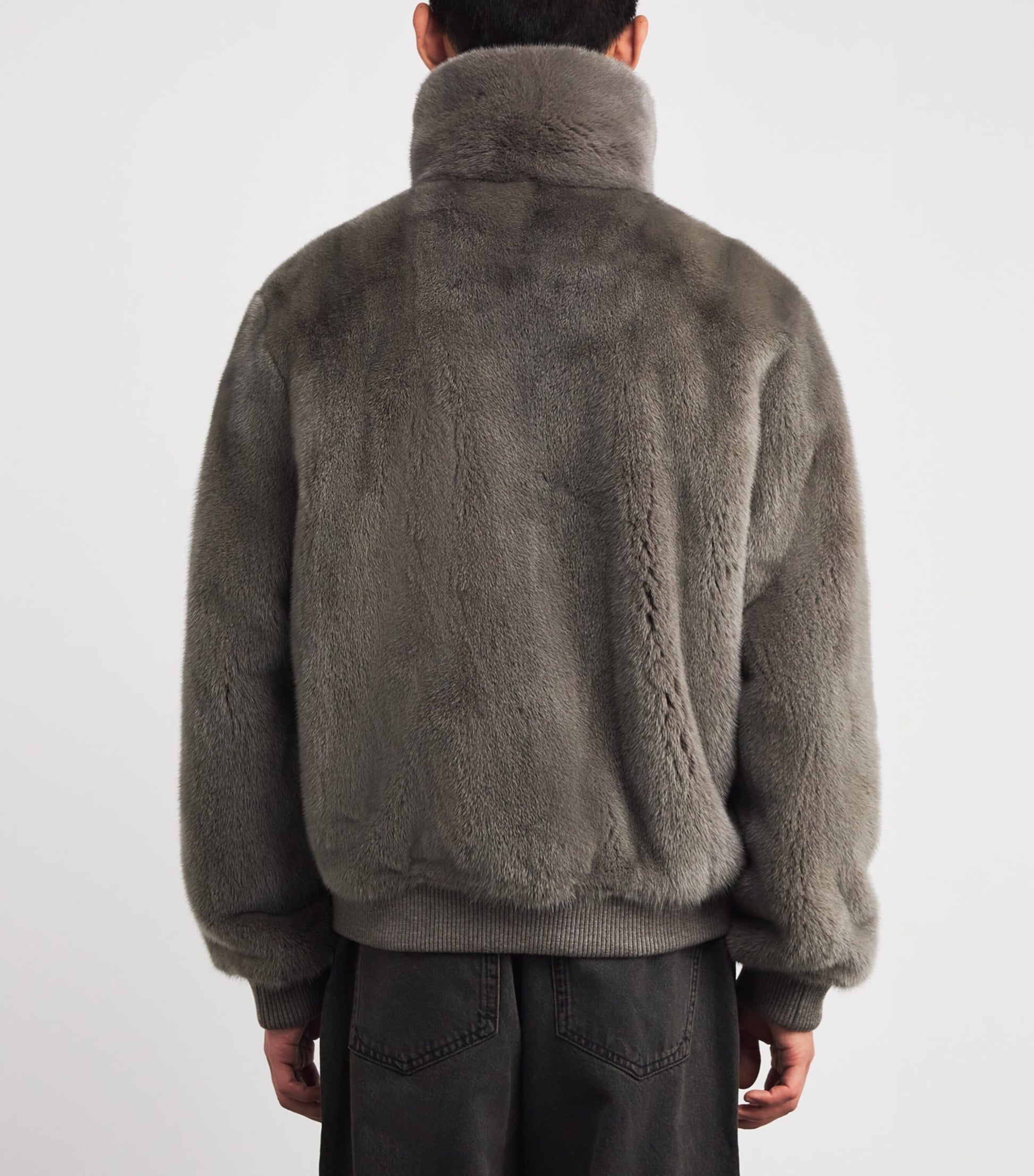 Yves Salomon Brown Mink Bomber Jacket