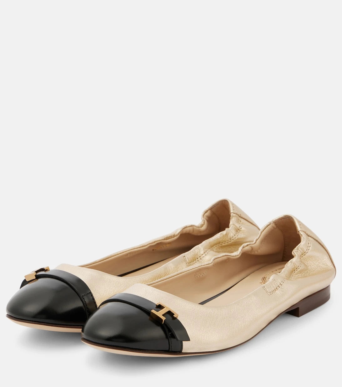 Tod's - Metallic leather ballet flats
