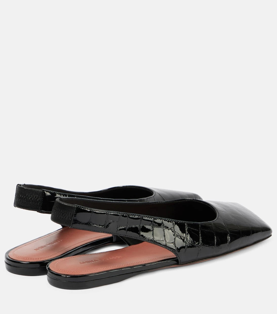 Amina Muaddi - Ane patent leather slingback flats