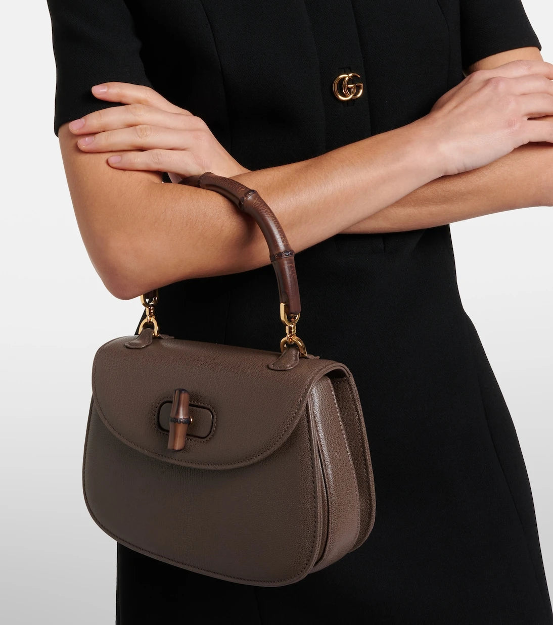 Gucci - Gucci Bamboo 1947 Small leather top-handle bag