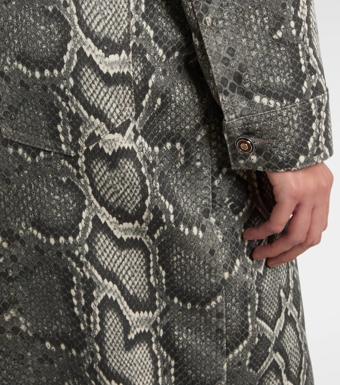 Gabriela Hearst - Bronte snake-print cropped denim jacket