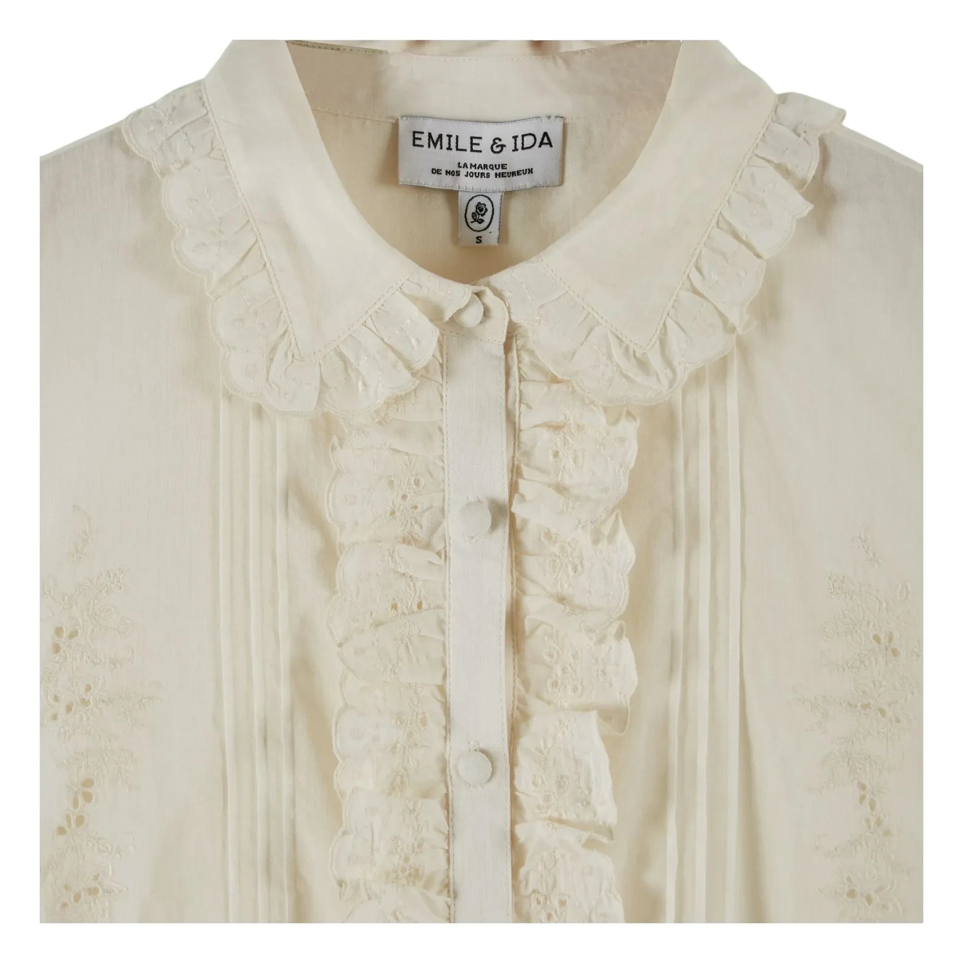 Emile et Ida - Charline Embroidered Blouse | Cream
