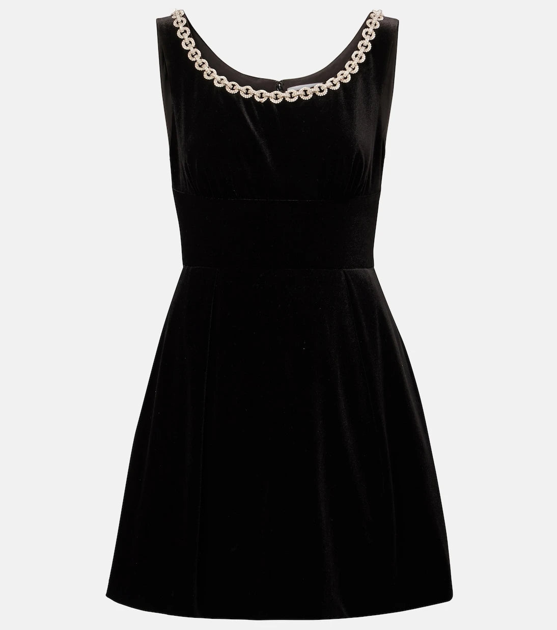 Self-Portrait - Crystal-embellished velvet minidress