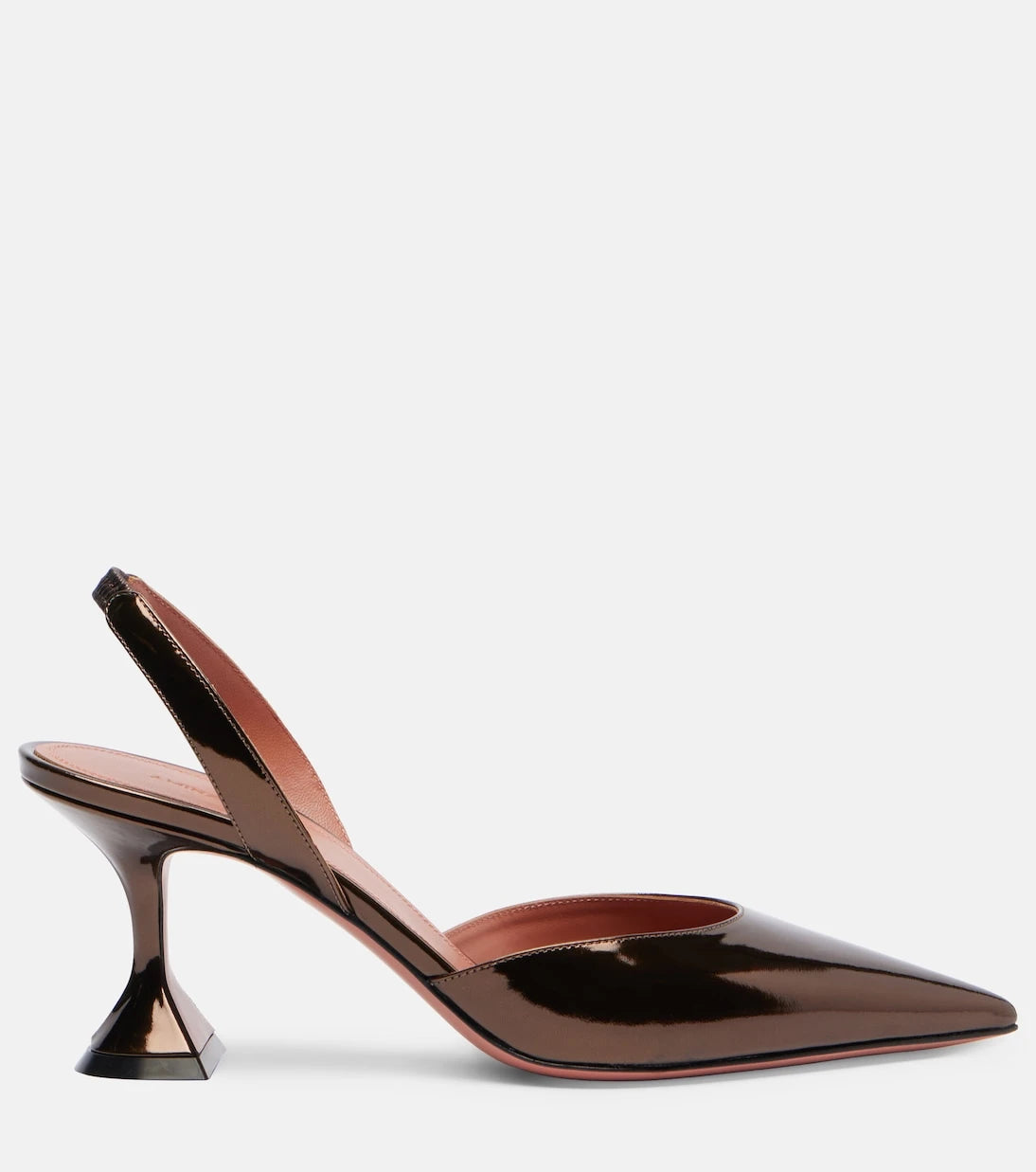Amina Muaddi - Holli 70 mirrored leather slingback pumps
