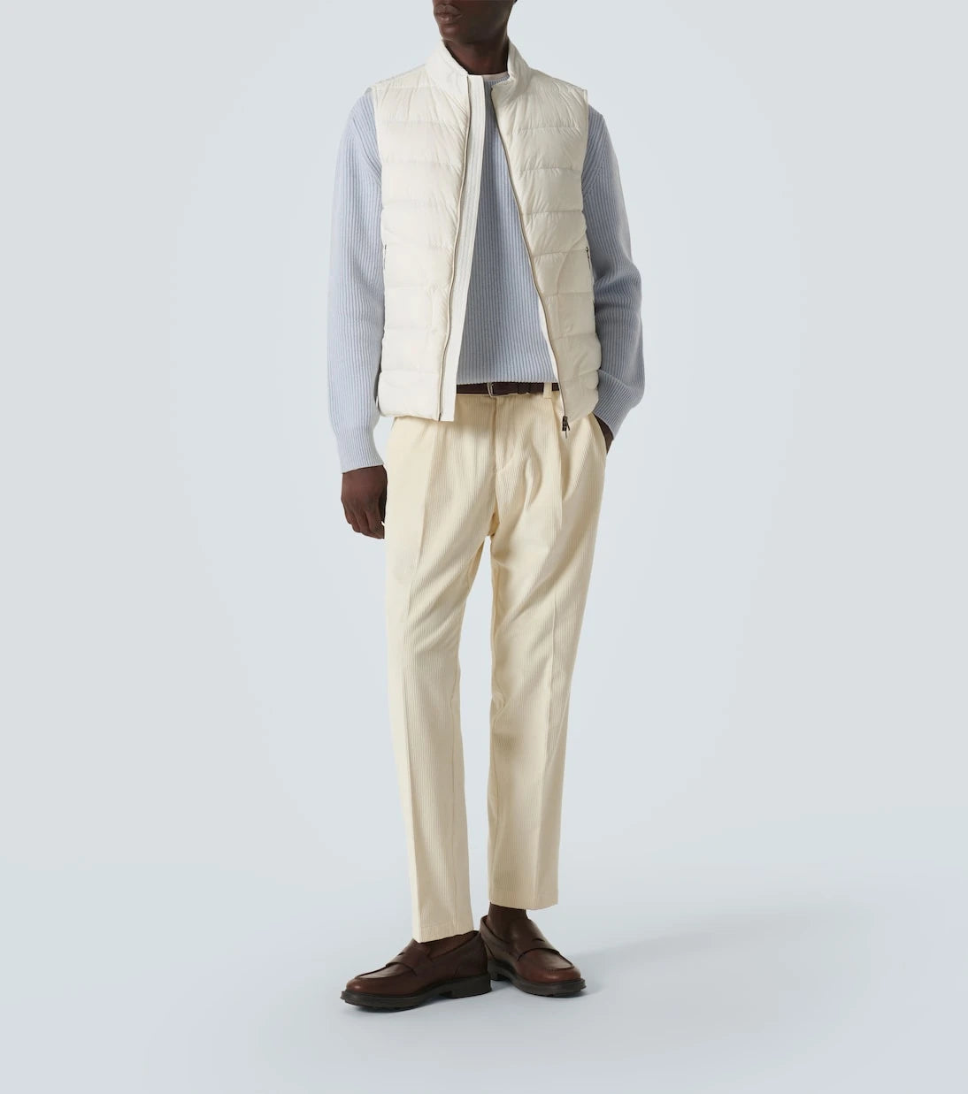Herno - Cotton and cashmere velvet slim pants