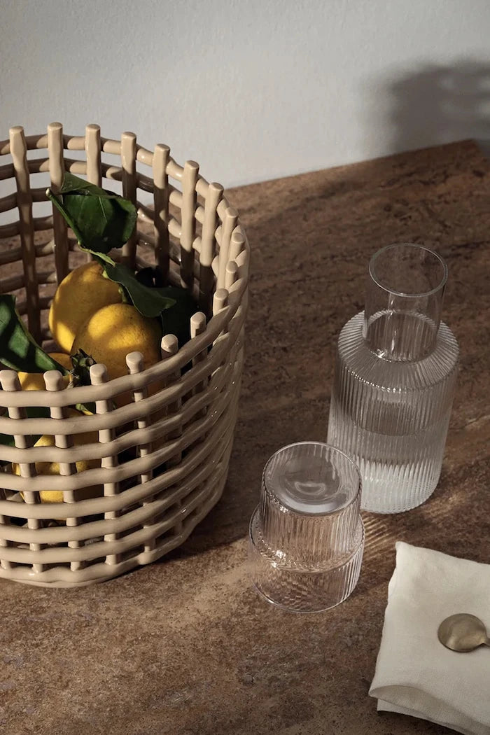ferm LIVING Ripple Small Carafe Set 500/200 ml Karaf ve Bardak Seti