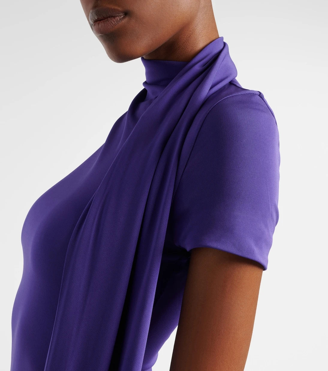 Acne Studios - Asymmetric scarf-detail jersey midi dress