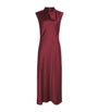 ME+EM Red Satin Draped Maxi Dress