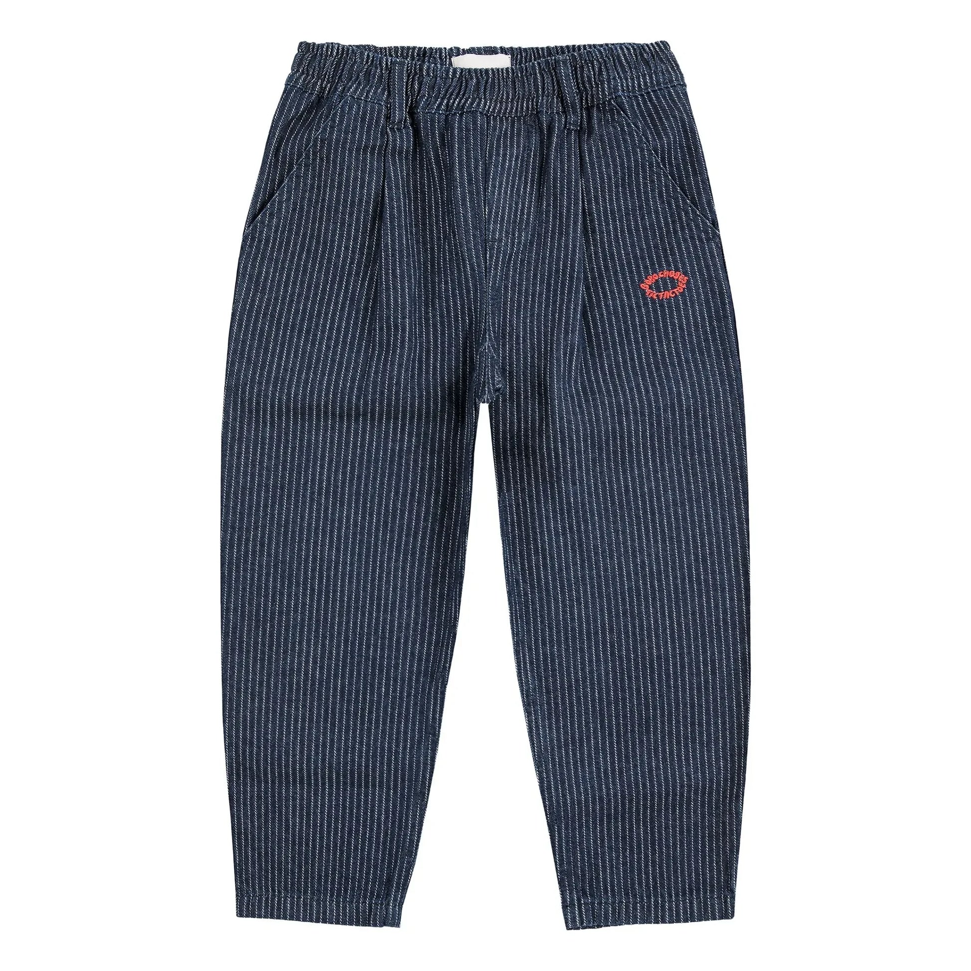 Bobo Choses - Striped Organic Cotton Balloon Jeans | Blue
