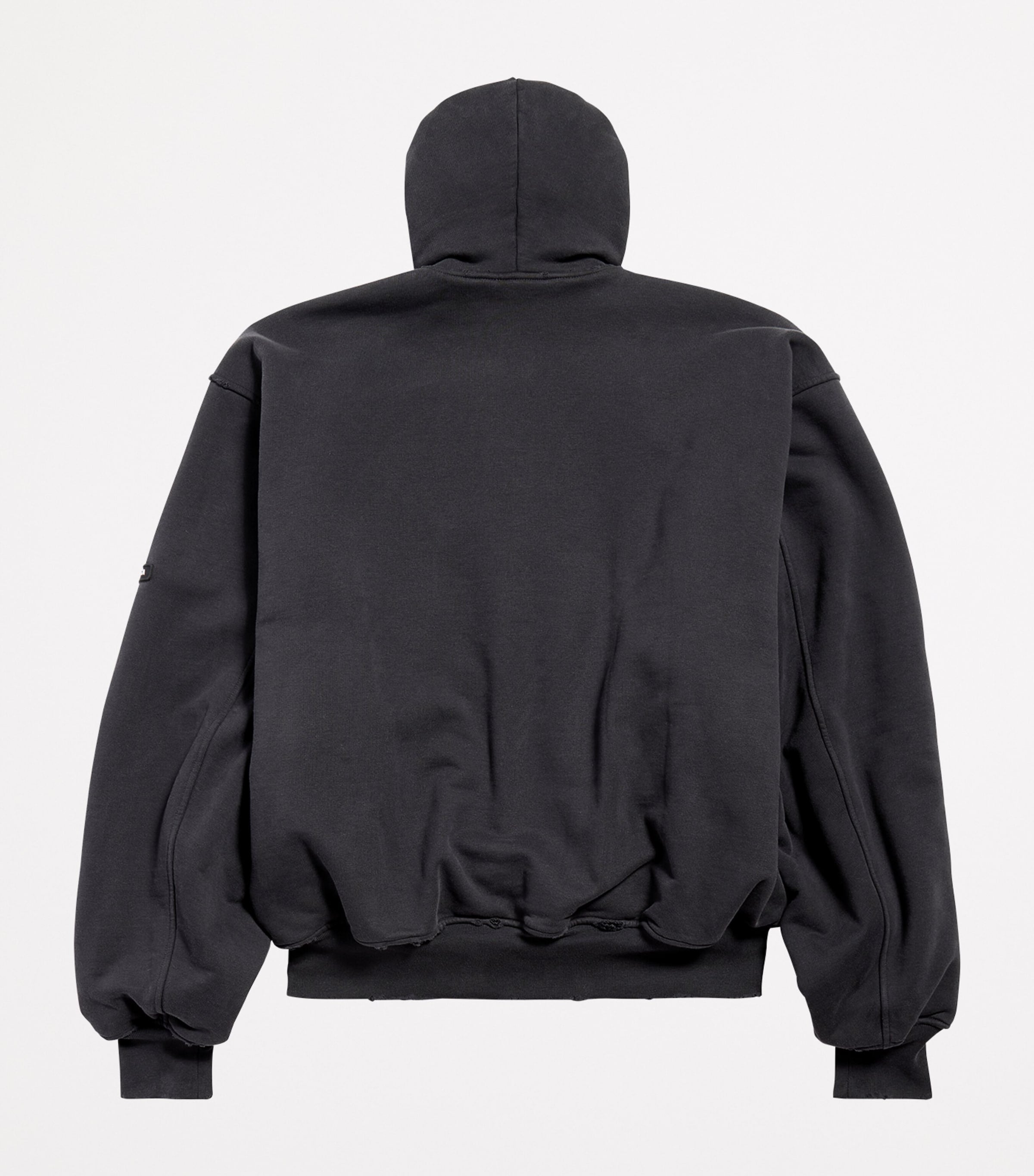 Silver Cotton Hooded Bomber Jacket