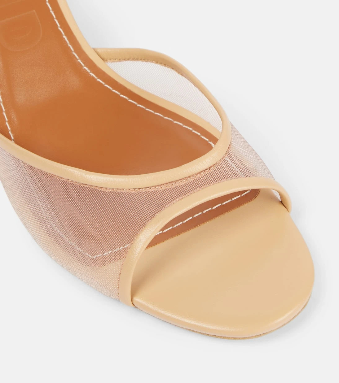 Staud - Brigitte 55 leather-trimmed mesh mules