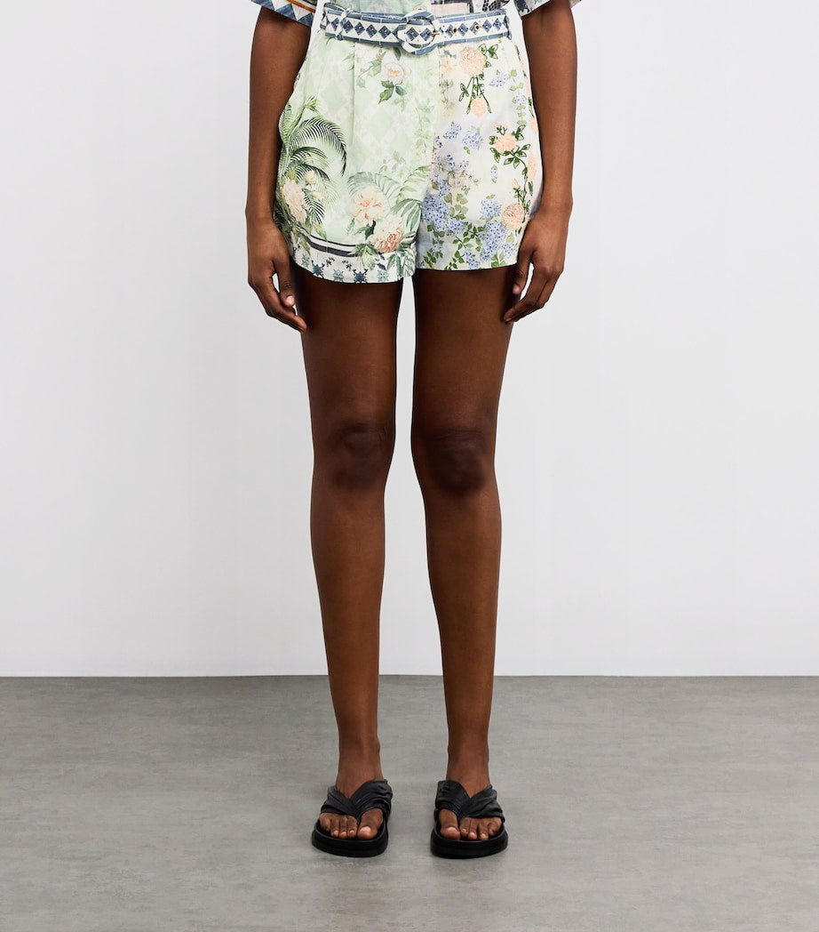 Blue Jardim Party Belted Shorts