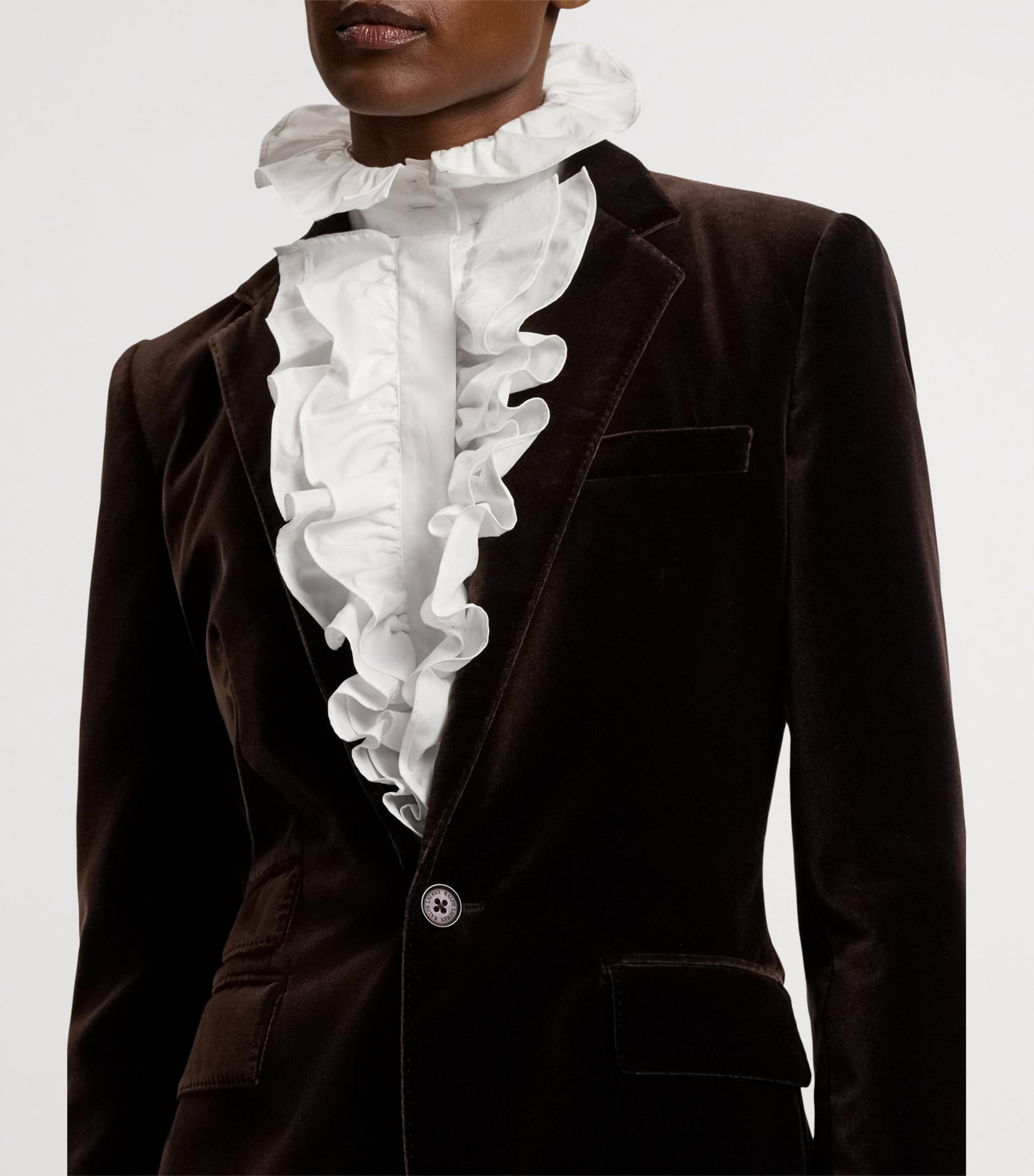 Ralph Lauren Collection Brown Cotton-Blend Velvet Parker Blazer