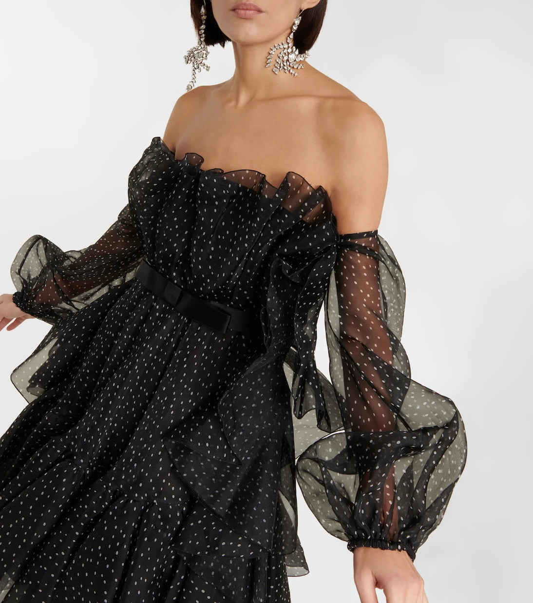 Giambattista Valli - Polka-dot strapless silk mini dress