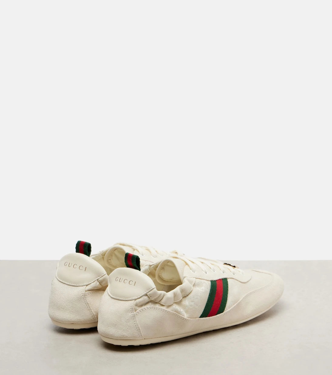 Gucci - حذاء سنيكرز كانفاس "غوتشي شيفت" بحواف من الشمواه