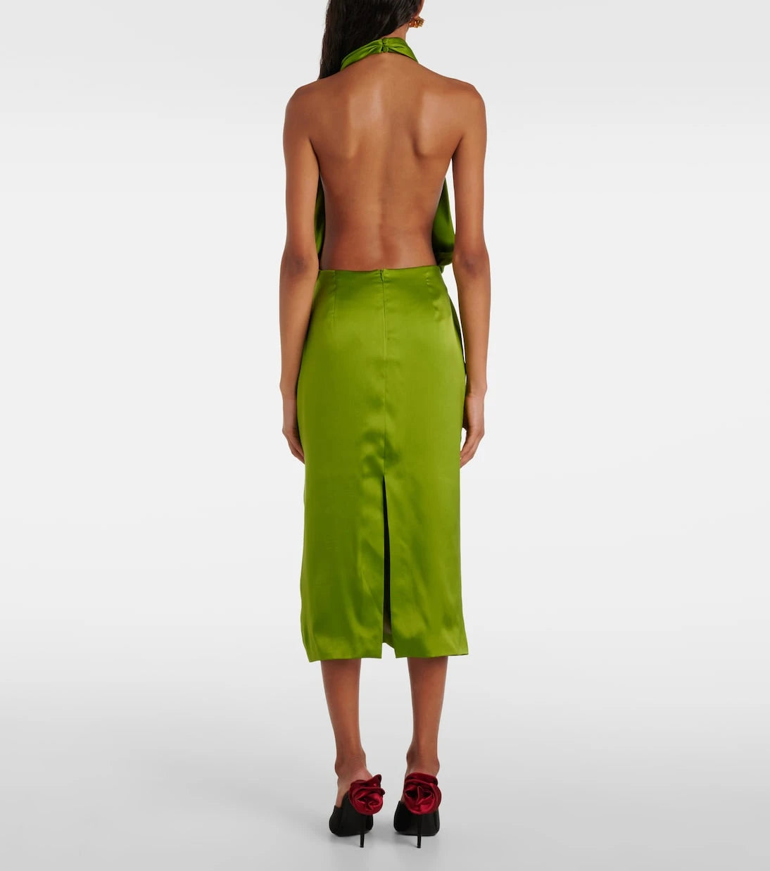 Magda Butrym - Halterneck silk satin midi dress