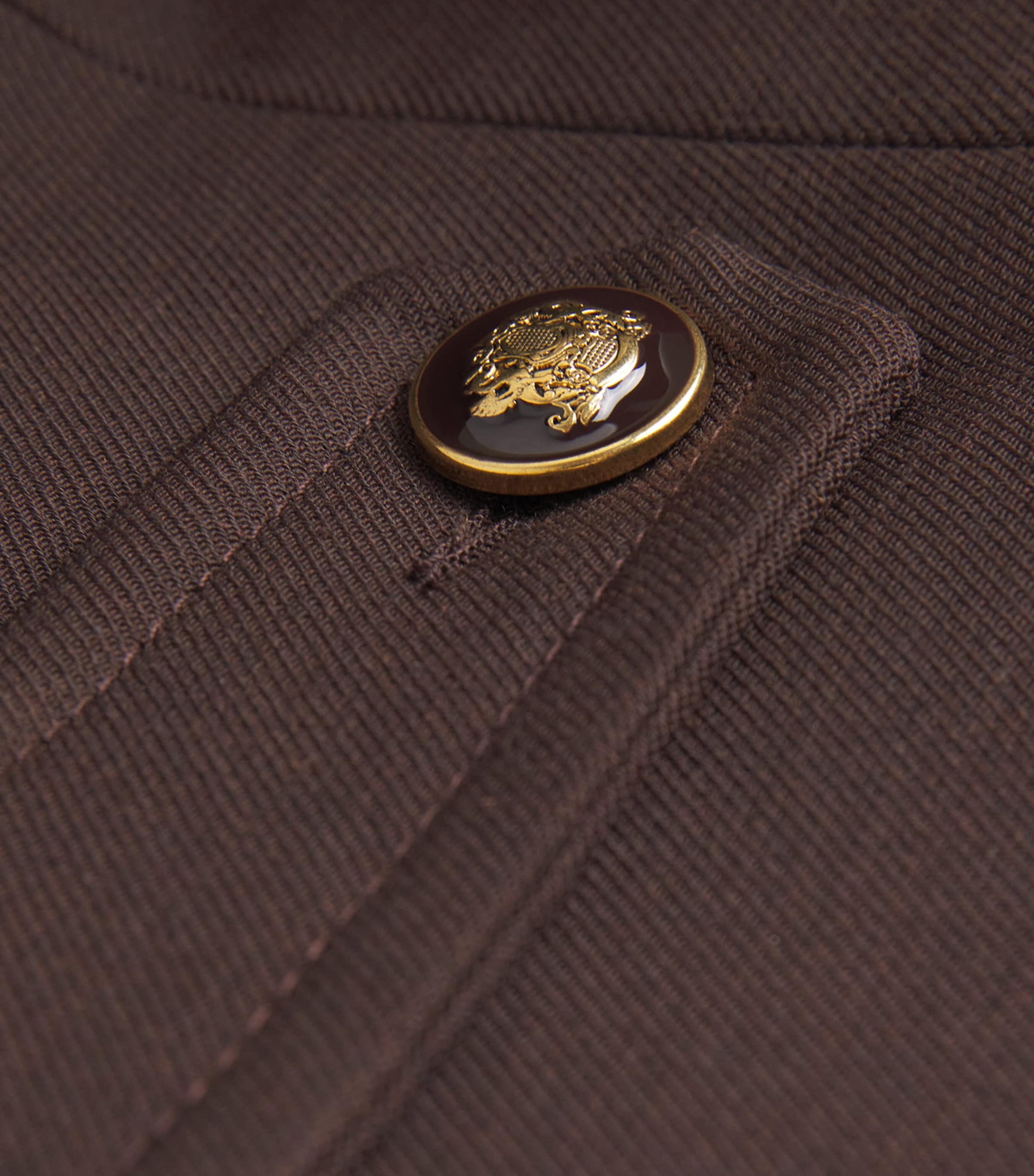 Sandro Paris Brown Virgin Wool-Blend Double-Breasted Overcoat