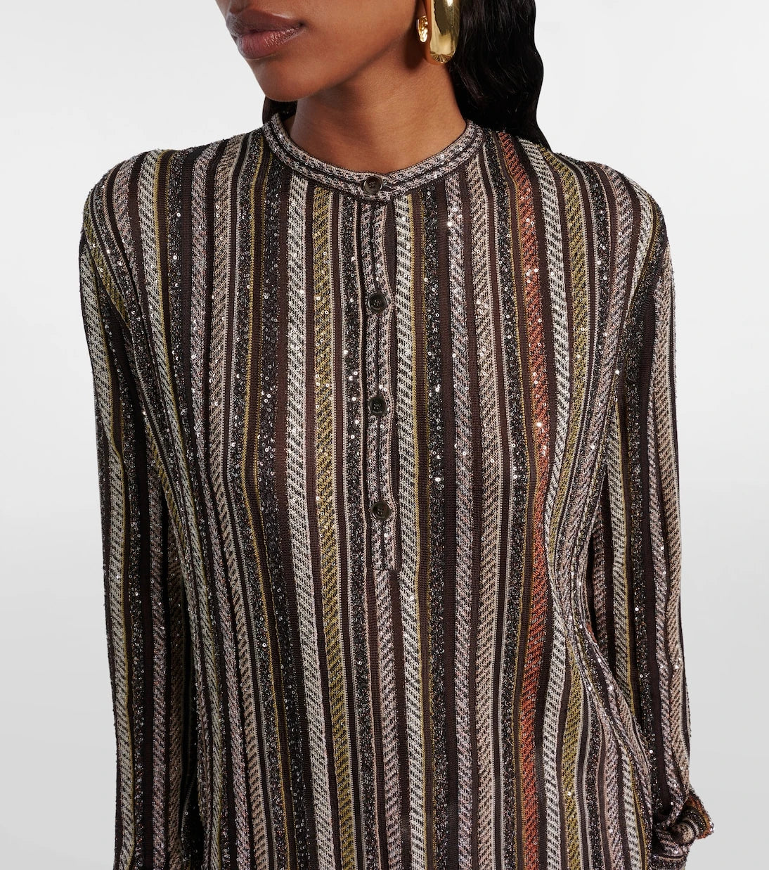 Missoni - قميص هينلي مخطط من اللاميه