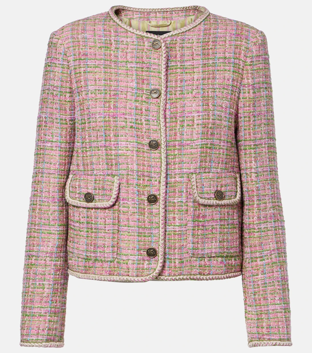 Etro - Checked cotton-blend tweed jacket