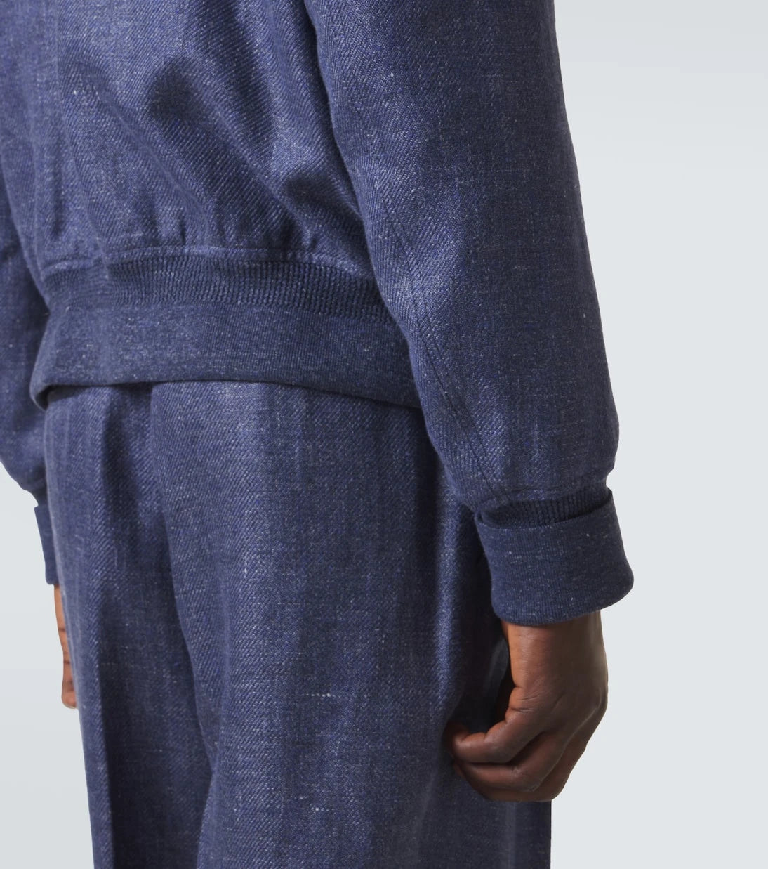 Berluti - Leather-trimmed linen, wool, and silk bomber jacket