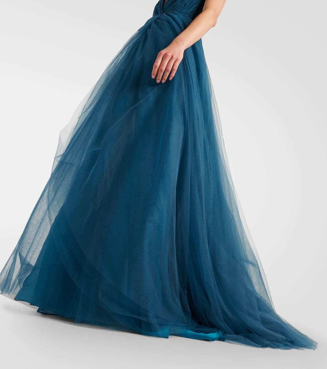 Costarellos - Cassandra caped tulle gown