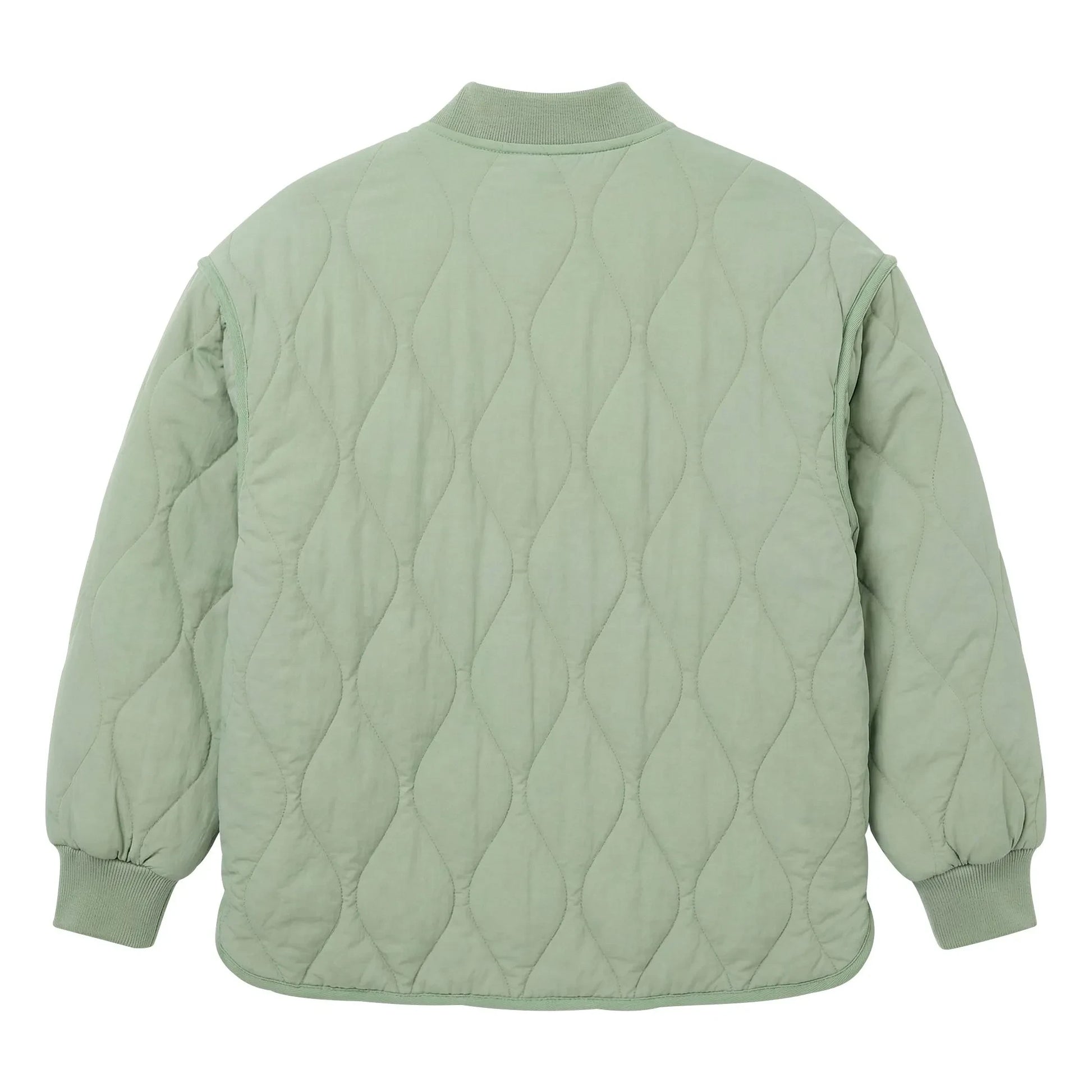 Hundred Pieces - Fuzzy Quilted Bomber | Sage