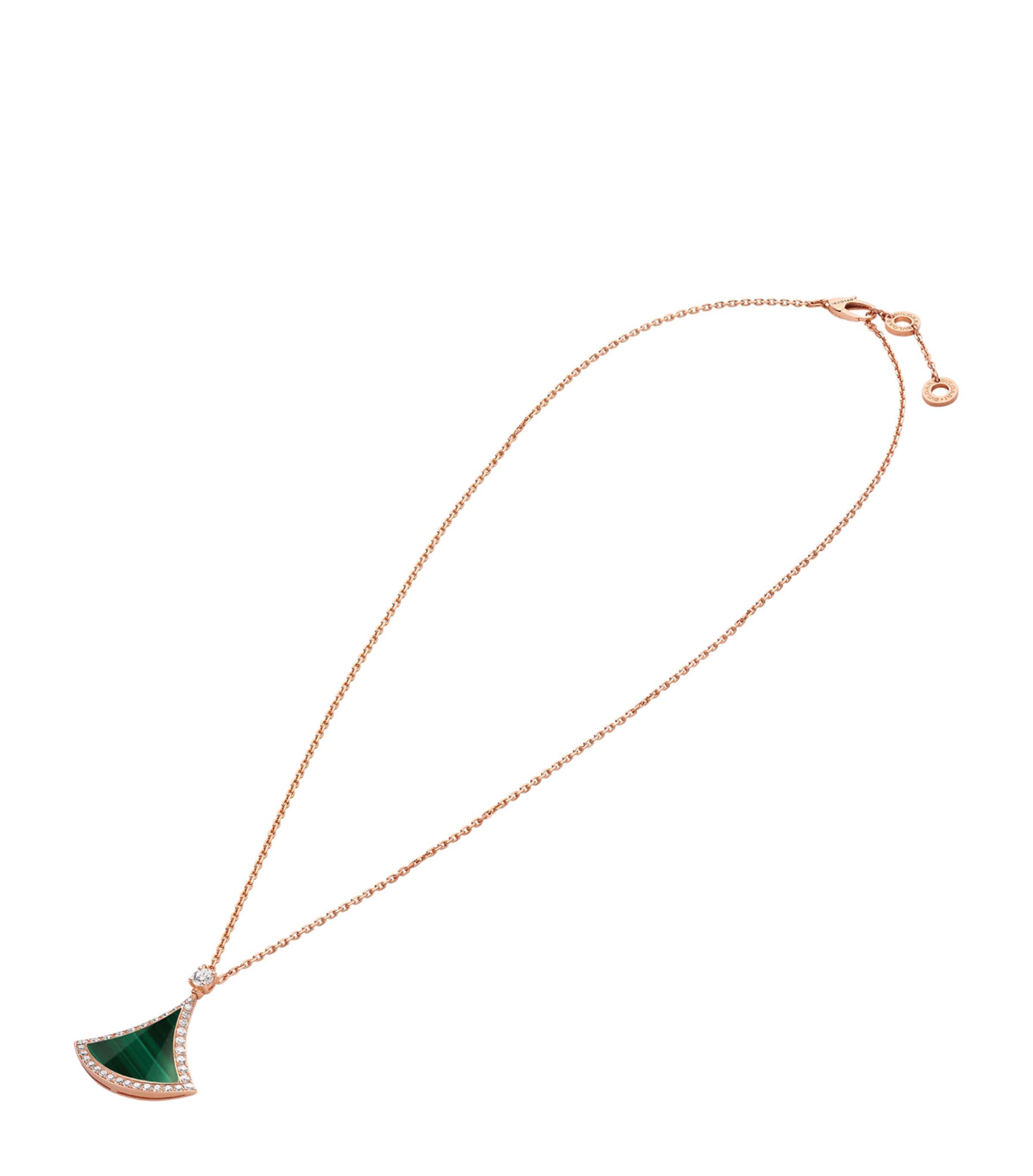 Rose Gold, Malachite and Diamond Divas' Dream Necklace