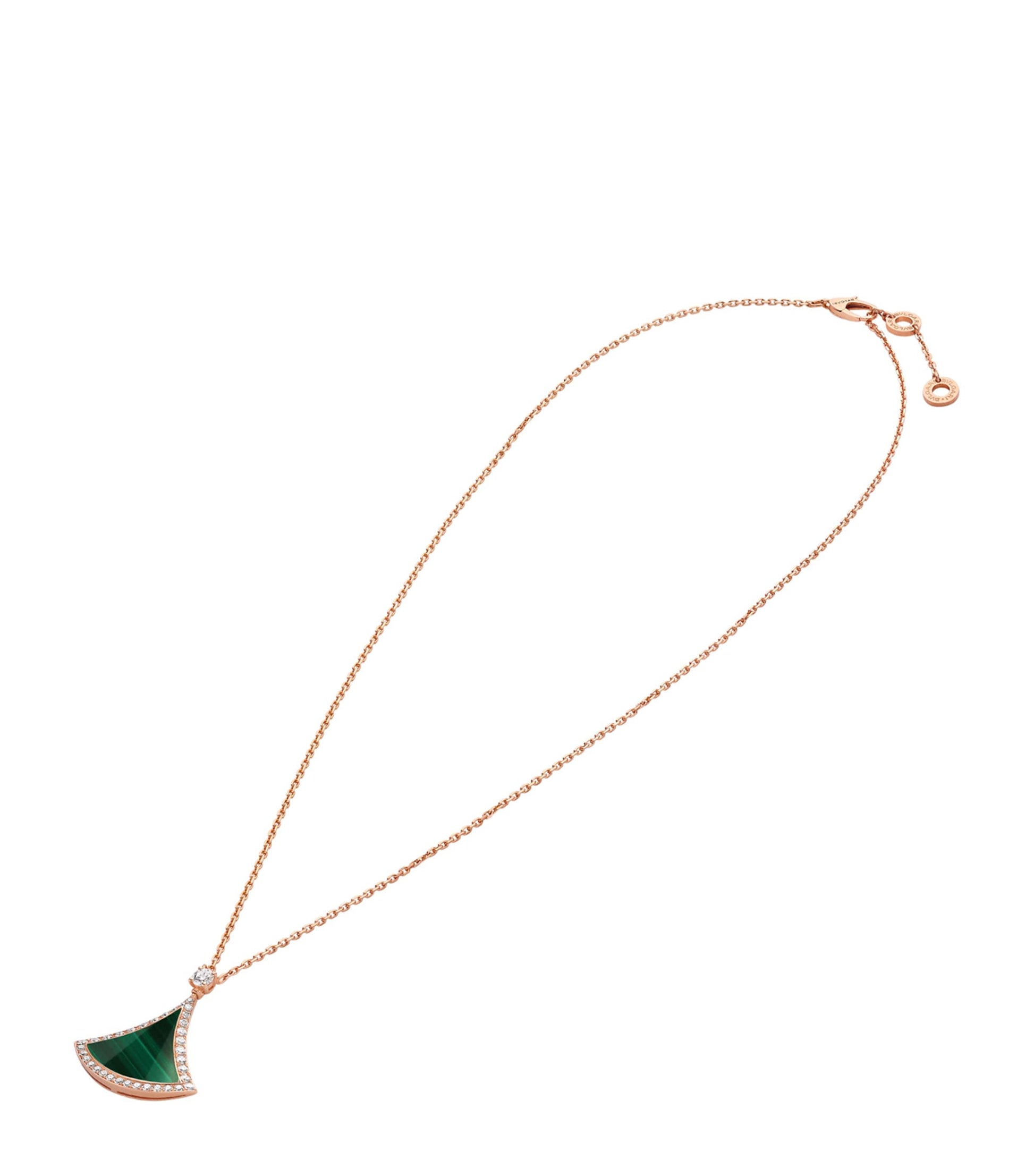 Rose Gold, Malachite and Diamond Divas' Dream Necklace