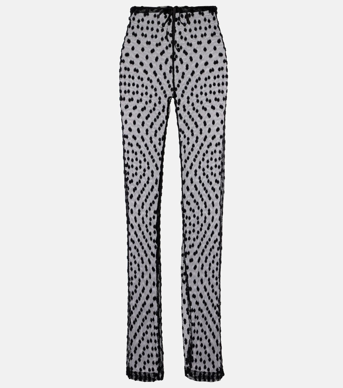 Dries Van Noten - Polka-dot mesh slim pants