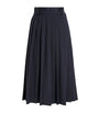 Wool-Blend Pleated Midi Skirt NAVY BLUE