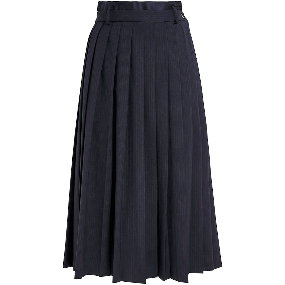 Wool-Blend Pleated Midi Skirt NAVY BLUE