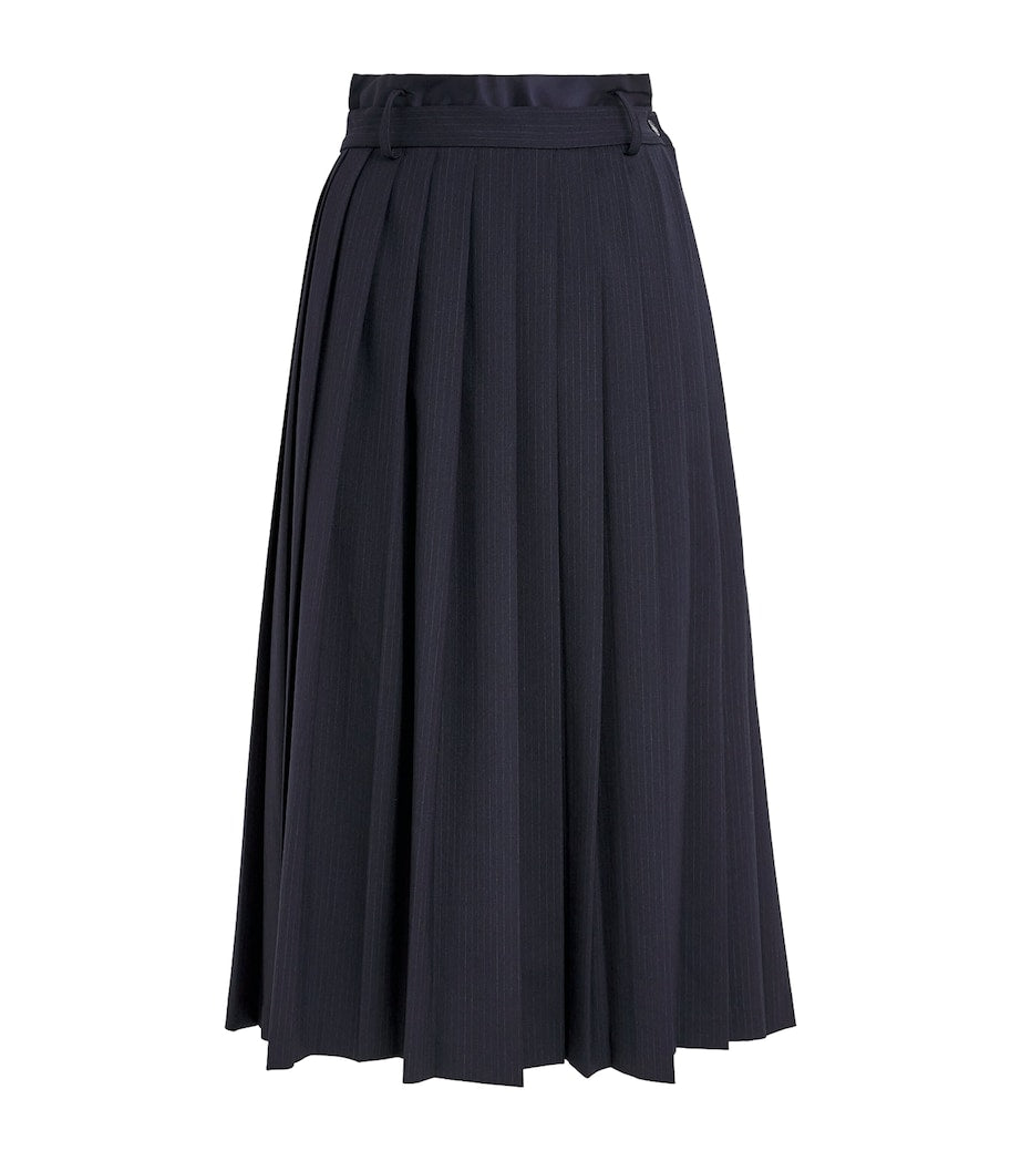 Wool-Blend Pleated Midi Skirt NAVY BLUE