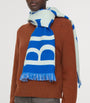 Blue Wool Logo Scarf