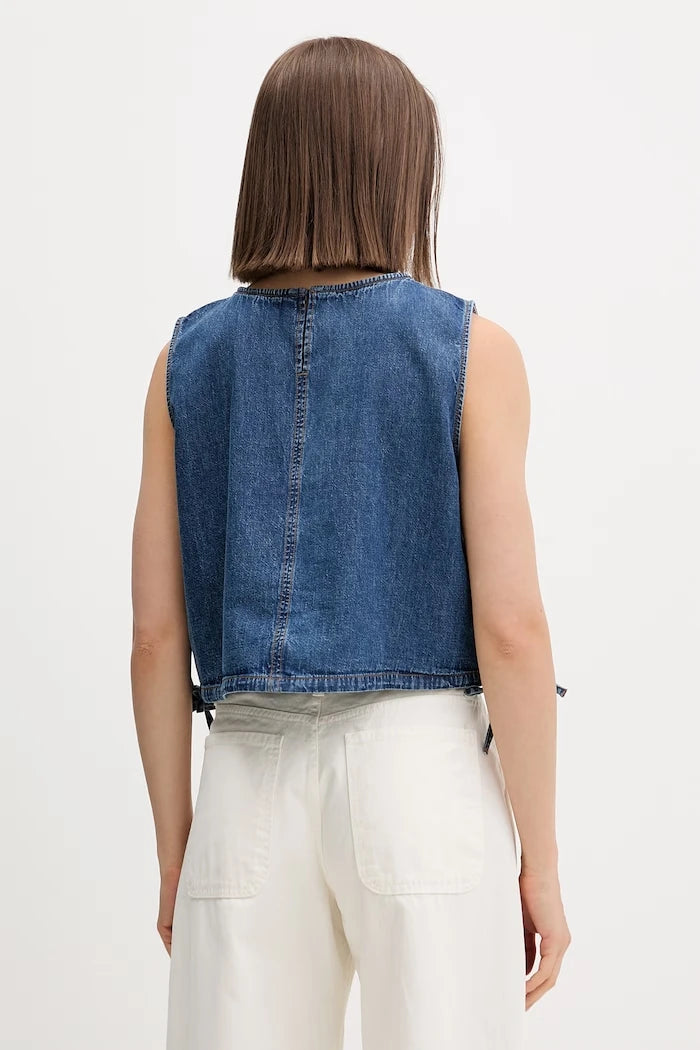 Tommy Jeans kadın denim askılı bluz