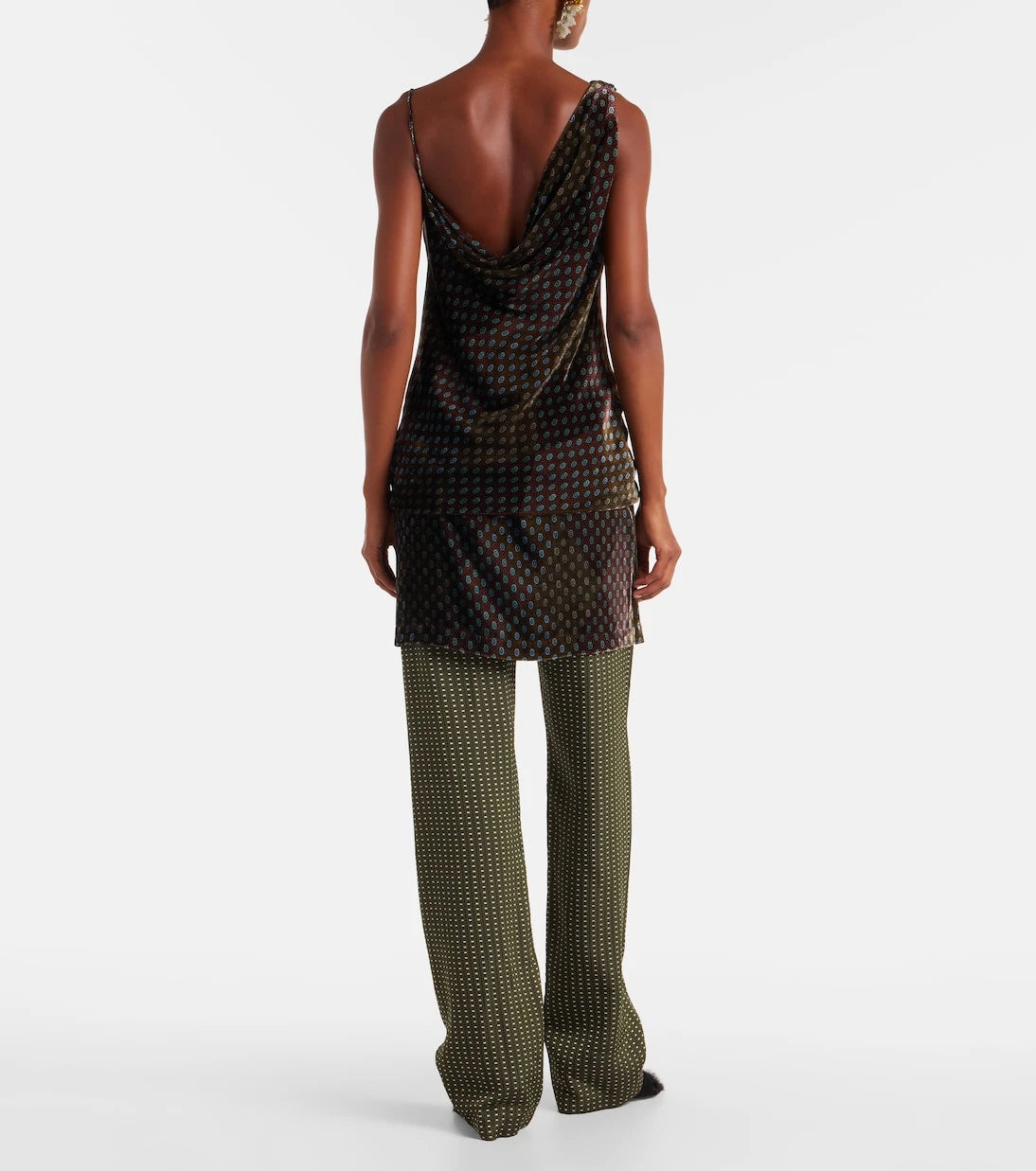 Dries Van Noten - Draped printed velvet top