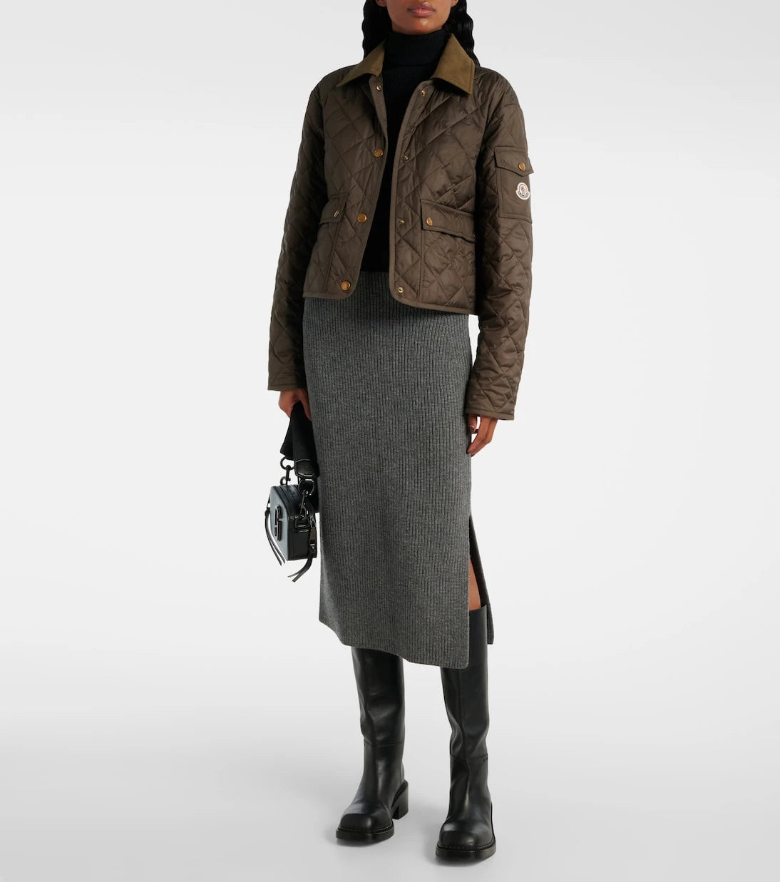 Moncler - Yün ve kaşmir midi etek