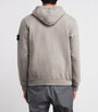 Stone Island Grey Organic Cotton Fleece Zip-Up Hoodie