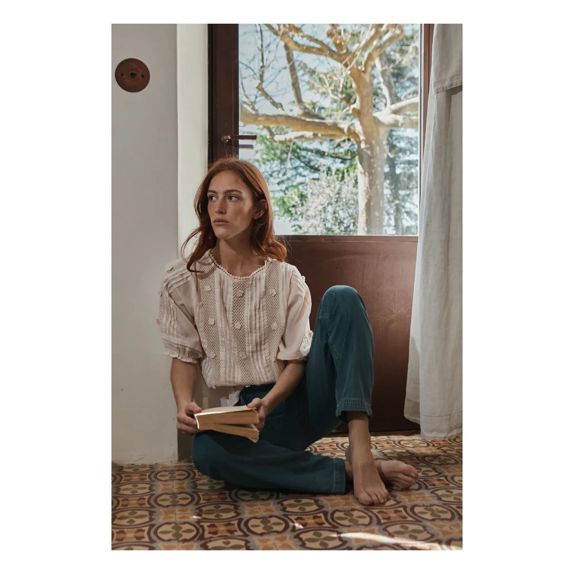 Emile et Ida - Cotton Embroidered Blouse | Cream