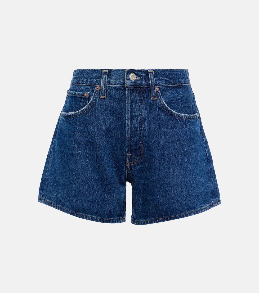 Agolde - Parker Long high-rise denim shorts