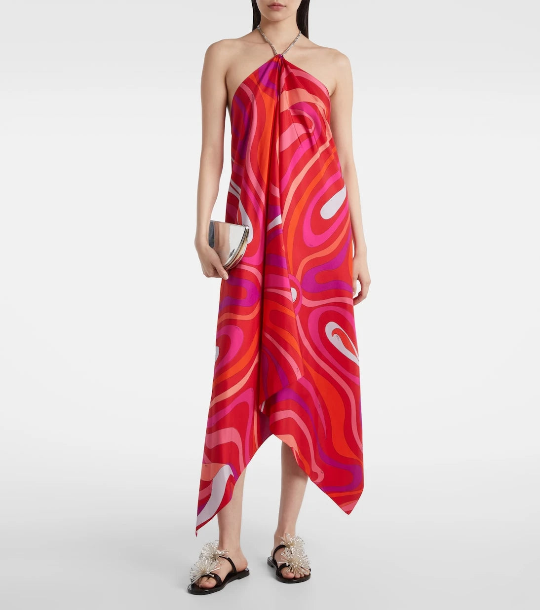 Pucci - Marmo embellished halterneck silk minidress