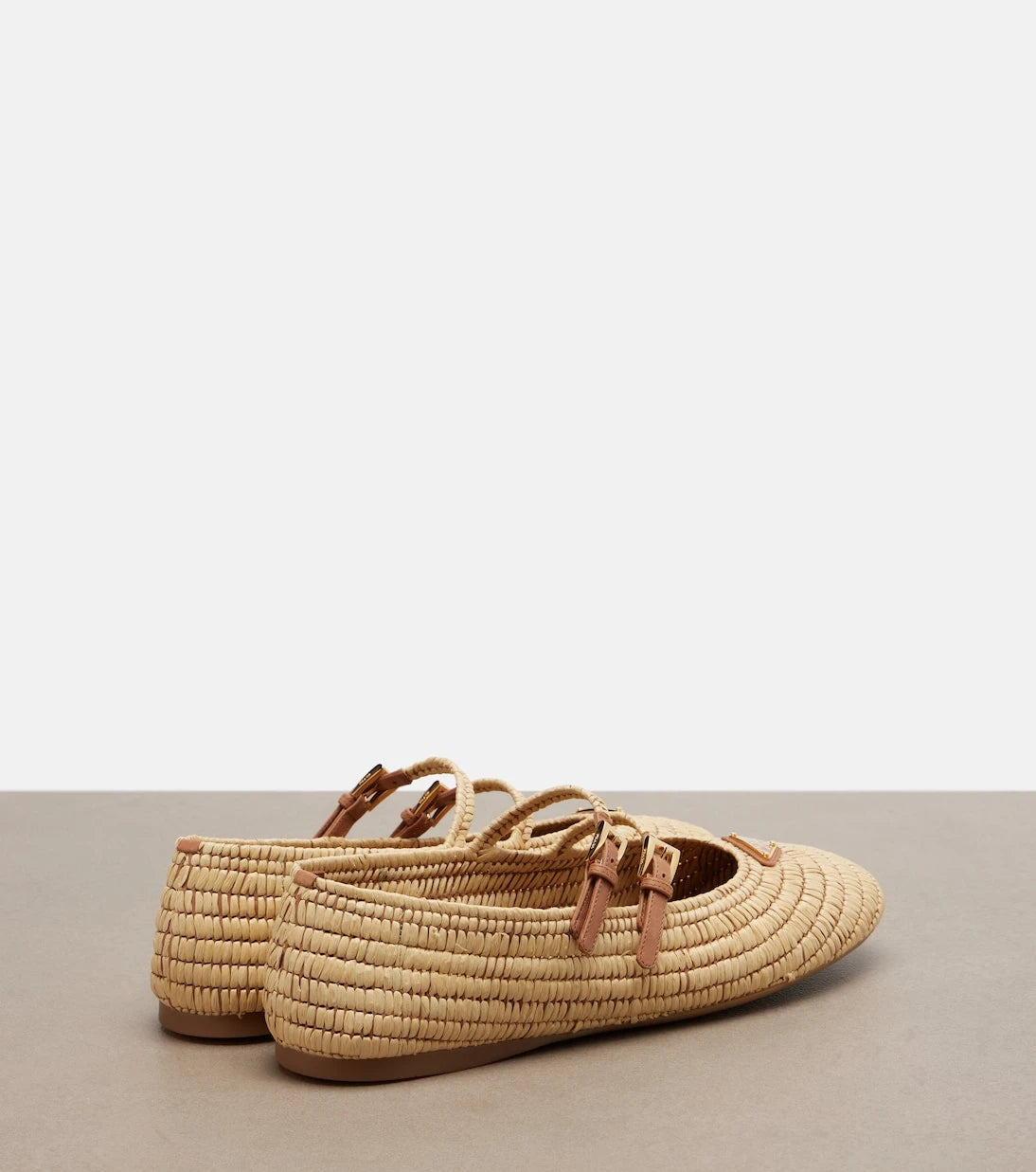 Prada - Crochet leather-trimmed Mary Jane flats