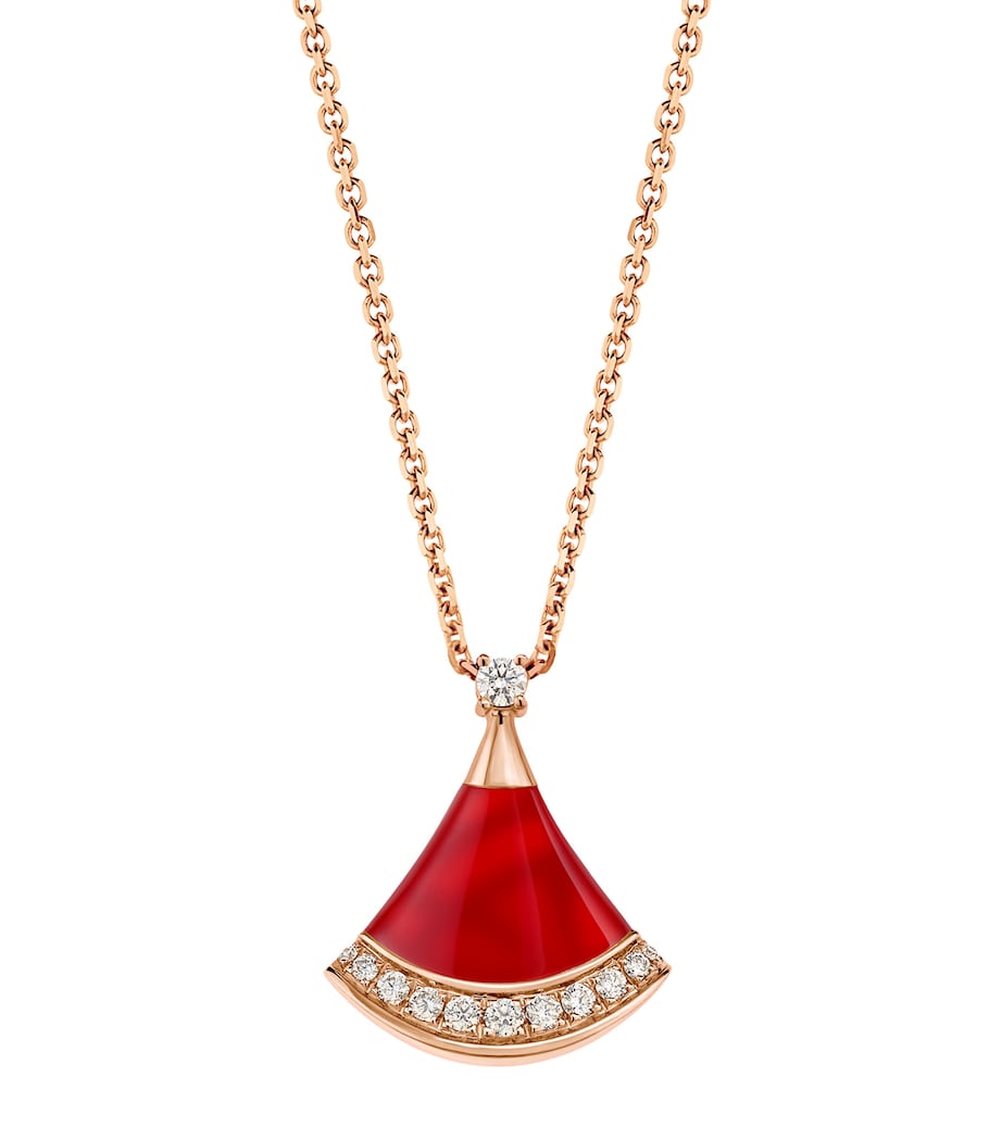Rose Gold, Diamond and Carnelian Divas' Dream Necklace