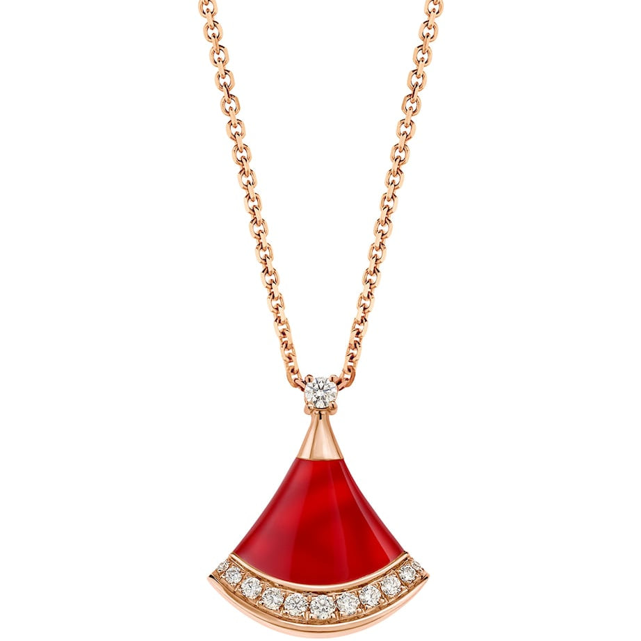 Rose Gold, Diamond and Carnelian Divas' Dream Necklace