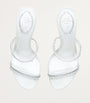 René Caovilla White Embellished Chandelier Mules 80