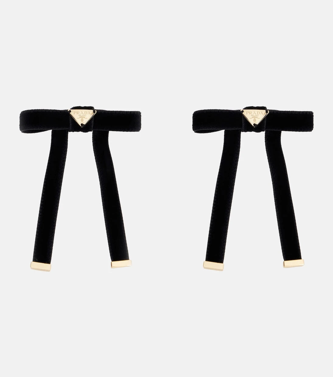 Prada - Set of 2 bow-detail velvet barrettes