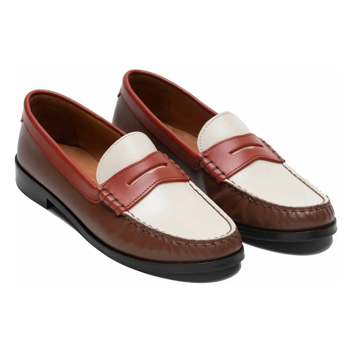 Lachoix - Penny Tricolor Loafers | Brown