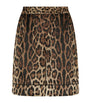 Multi Stretch-Silk Leopard Print Shorts